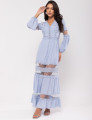 Vestido Detalhes Renda Brigitte Azul