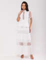 Vestido Detalhe Tule Miranda Off White