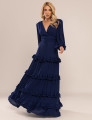 VESTIDO DECOTE V MAIA AZUL MARINHO