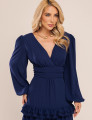 VESTIDO DECOTE V MAIA AZUL MARINHO