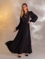 VESTIDO LONGO PLISSADO SOPHIE PRETO