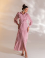 VESTIDO LONGO COM BABADO CAMILLE ROSA