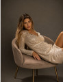 Vestido Transpassado Franzido Bianca Bege
