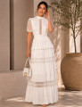 Vestido Detalhe Tule Miranda Off White