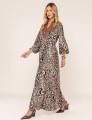 VESTIDO ANIMAL PRINT JASMIM MARROM