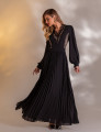 VESTIDO LONGO PLISSADO SOPHIE PRETO