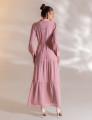 VESTIDO LONGO COM BABADO CAMILLE ROSA