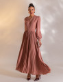 VESTIDO LONGO PLISSADO SOPHIE NUDE