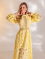 VESTIDO MIDI GUIPIR FLORA AMARELO