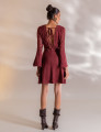 VESTIDO CURTO SUEDE VÂNIA VINHO