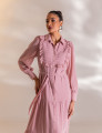 VESTIDO LONGO COM BABADO CAMILLE ROSA