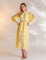 VESTIDO MIDI GUIPIR FLORA AMARELO