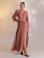 VESTIDO LONGO PLISSADO SOPHIE NUDE