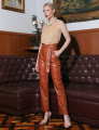 CALÇA CIGARRETE COM TACHINHAS ELISA CARAMELO