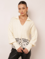 BLUSA TRICOT AMPLA HADASSA OFF WHITE