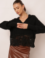 BLUSA TRICOT AMPLA HADASSA PRETO