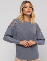 BLUSA MODAL MANGA MORCEGO GRACE CINZA