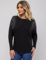 BLUSA MODAL MANGA MORCEGO GRACE PRETA