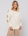 BLUSA APLIQUE BORBOLETA LUCY OFF WHITE