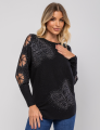 BLUSA APLIQUE BORBOLETA LUCY PRETA