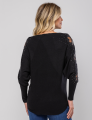 BLUSA APLIQUE BORBOLETA LUCY PRETA