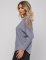 BLUSA MANGA MORCEGO PAULA CINZA