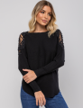 BLUSA MANGA MORCEGO PAULA PRETA