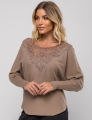 BLUSA MODA APLIQUE LILIAM CAQUI