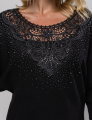 BLUSA MODA APLIQUE LILIAM PRETA