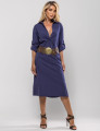 VESTIDO MIDI CHEMISE ANGELINA AZUL MARINHO