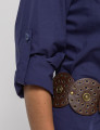 VESTIDO MIDI CHEMISE ANGELINA AZUL MARINHO