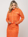 CONJUNTO RENDA FLORAL ABIGAIL PLUS CORAL
