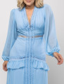 VESTIDO DE VOIL NOÉLIA PLUS AZUL