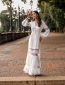Vestido Detalhes Renda Brigitte Off White