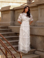 Vestido Tule Poá Malu Off White