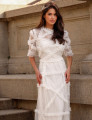 Vestido Tule Poá Malu Off White