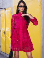 Vestido Curto Patchwork Beatrice Vermelho