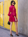 Vestido Curto Patchwork Beatrice Vermelho