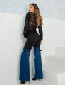 Calça Recortes Jeans Madison Preto