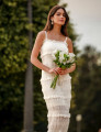 Vestido Chiffon Franzido Elizabeth Off White