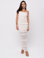 Vestido Chiffon Franzido Elizabeth Off White