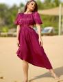 Vestido Mangas Balonê Francis Marsala