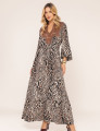 VESTIDO ANIMAL PRINT JASMIM MARROM