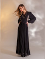 VESTIDO LONGO PLISSADO SOPHIE PRETO