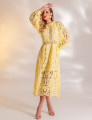 VESTIDO MIDI GUIPIR FLORA AMARELO