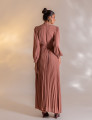 VESTIDO LONGO PLISSADO SOPHIE NUDE