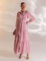 VESTIDO LONGO COM BABADO CAMILLE ROSA