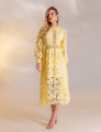 VESTIDO MIDI GUIPIR FLORA AMARELO