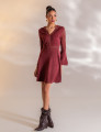VESTIDO CURTO SUEDE VÂNIA VINHO