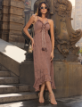 Vestido Renda Longo Leah Marrom